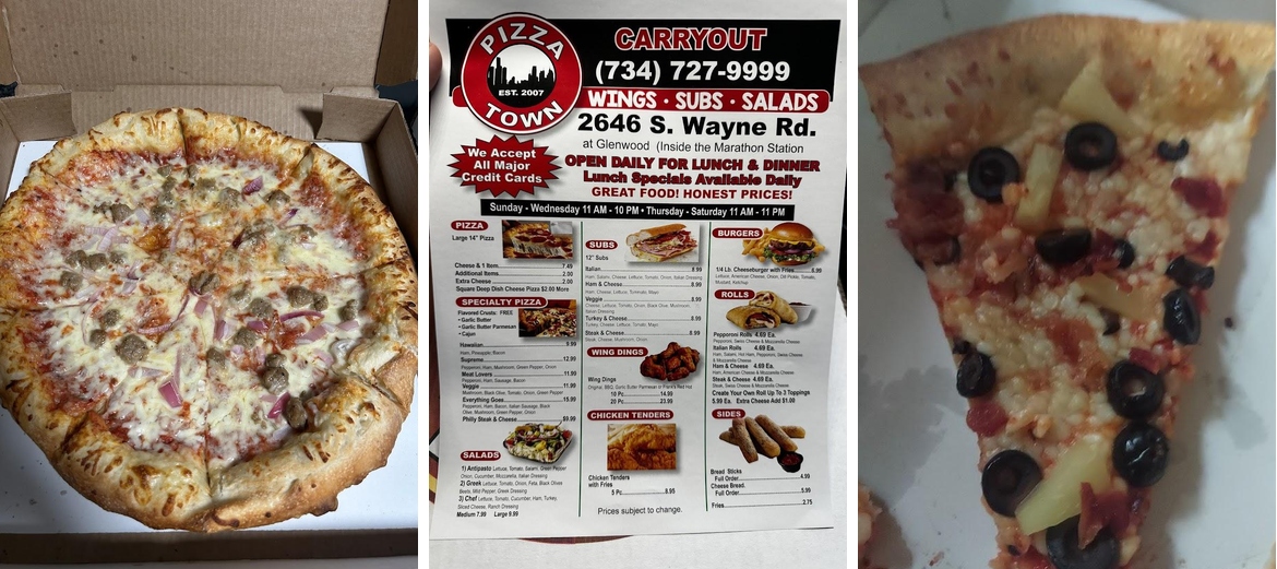 Pizza Town Menu
